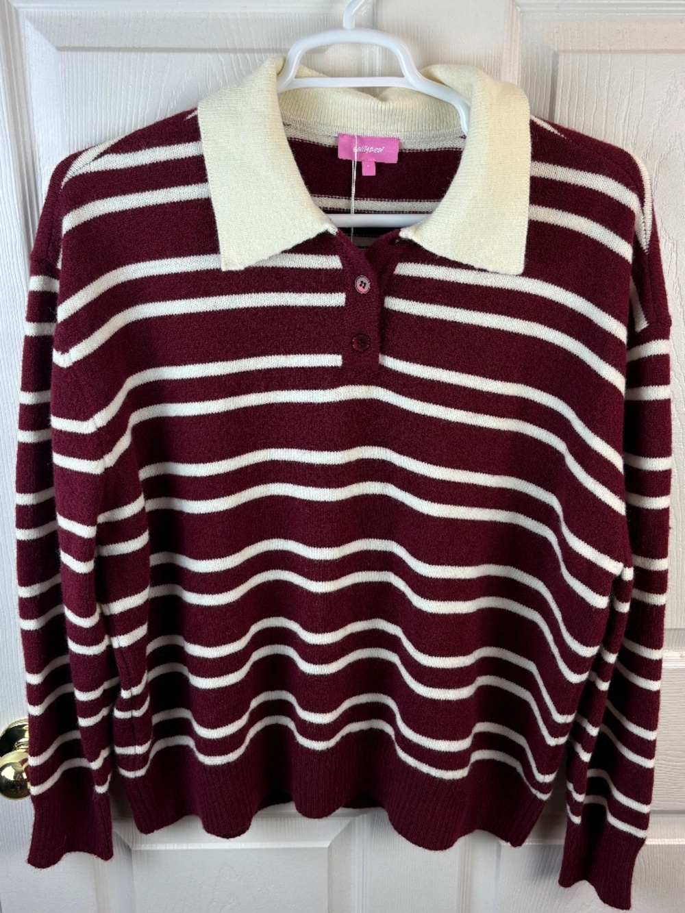 Edikted Striped Collared Pullover Sweater